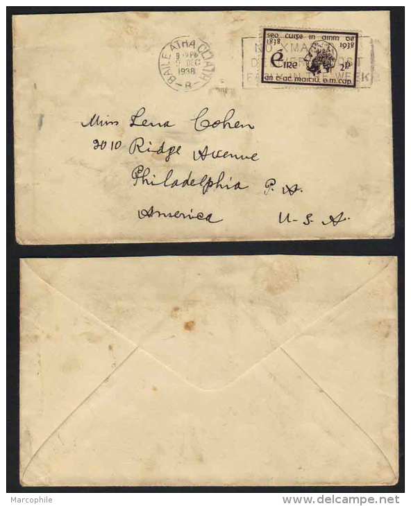 IRLANDE - EIRE - BAILE ATHA CLIATH / 1938 LETTRE POUR LES USA (ref 5158) - Briefe U. Dokumente