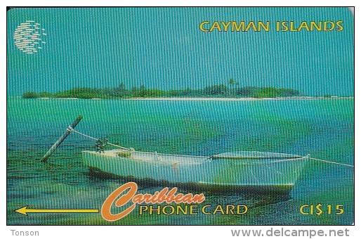 Cayman Islands, CAY-163G,  Boat, 2 Scans.   Please Read - Isole Caiman