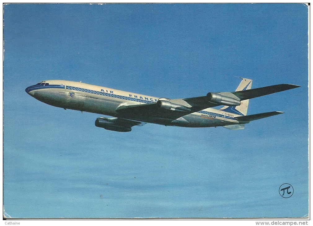 AVION . BOEING 707 B INTERCONTINENTAL D AIR FRANCE EN PLEIN VOL - 1946-....: Moderne