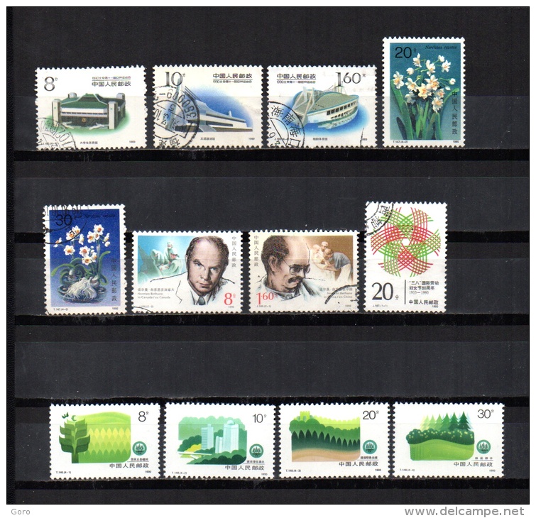 China   1989-90 .-   Y&T Nº   2972/2973-2975-2982/2983-2985/2986-2987-2988/2991 - Used Stamps