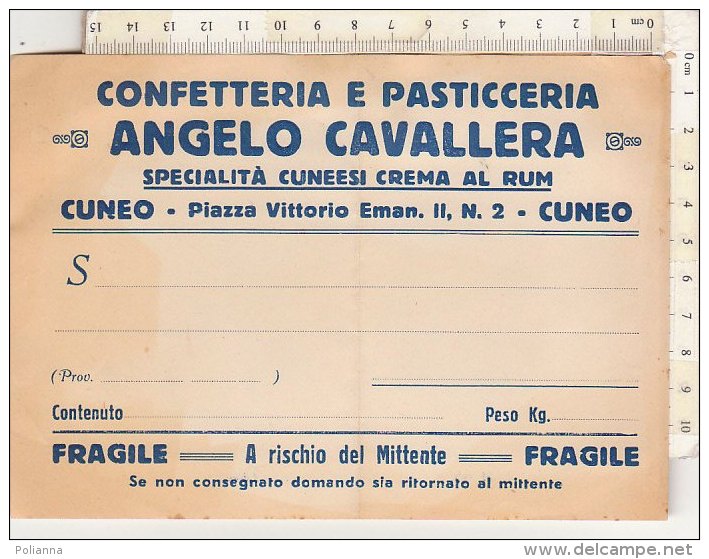PO1977C# CEDOLA DI CONSEGNA CONFETTERIA E PASTICCERIA ANGELO CAVALLERA SPEC. CUNEESI CREMA AL RUM - CUNEO - Invoices