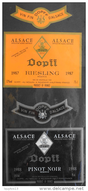 ETIQUETTES De VIN D'ALSACE En Lot De 2 En Trés Bon état - Riesling