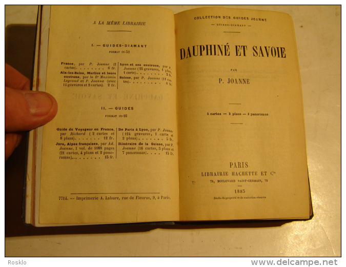 GUIDE DIAMENT / P. JOANNE 1883 / DAUPHINE ET SAVOIES / COMPLET - Michelin-Führer