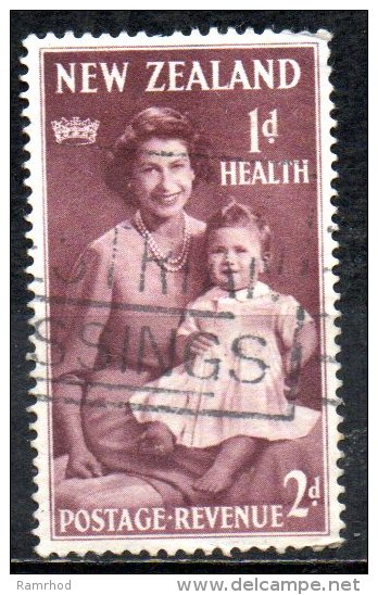 NEW ZEALAND 1950 Health Stamps. - 2d.+1d. Queen Elizabeth II And Prince Charles   FU - Used Stamps