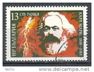 BULGARIA \ BULGARIE - 1988 - 170 Ans. De La Naissance De Karl Marx - 1v Obl. - Karl Marx