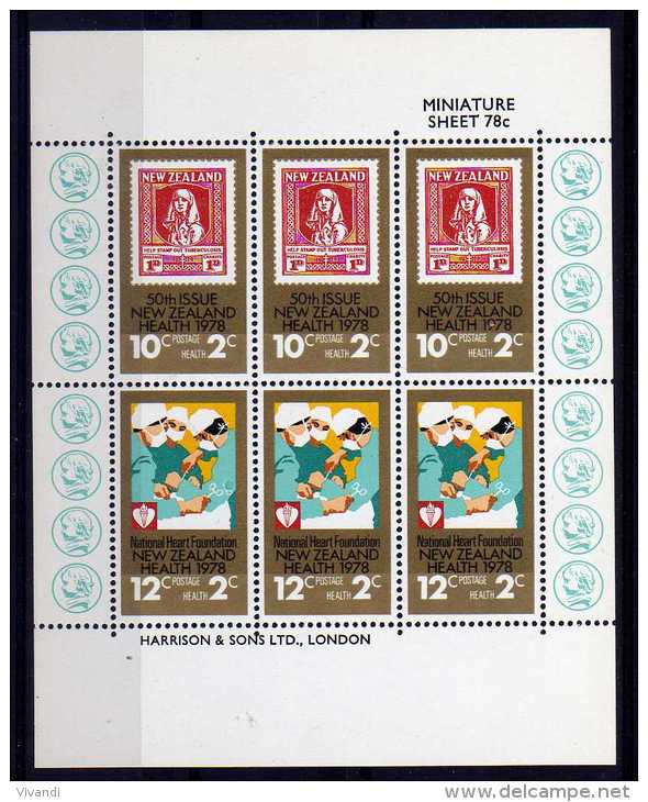 New Zealand - 1978 - Health Issue Miniature Sheet - MNH - Nuevos