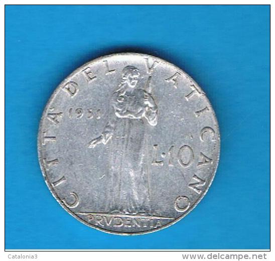 VATICANO - 10 Liras 1951  KM52 - Vaticano (Ciudad Del)