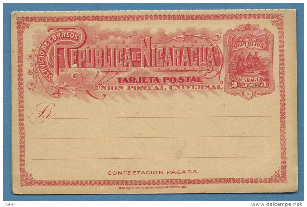 NICARAGUA TARJETA POSTA 3 + 3 CENTAVOS - INTERO POSTALE CON RISPOSTA PAGATA - NUOVO PERFETTO - Nicaragua