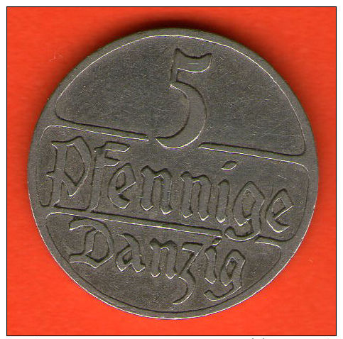 *** DANZIG 5 Pfennige 1923  *** KM 142 -   Cu-Ni  - ALEMANIA / DEUTSCHLAND / GERMANY - Otros & Sin Clasificación