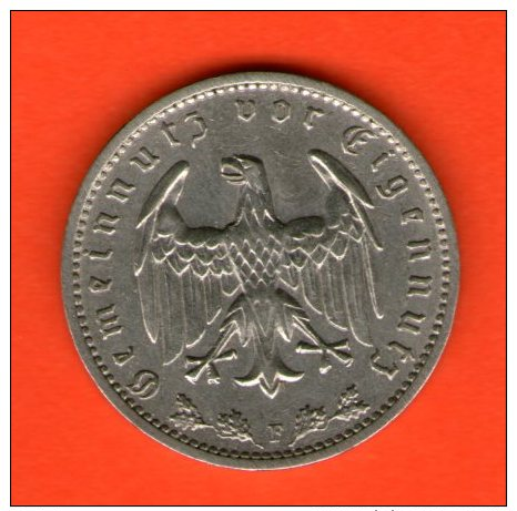 *** 1 Reichsmark 1934 F ***  KM 78 - 3er Reich / Third Reich - Niquel / Nickel  - ALEMANIA / DEUTSCHLAND / GERMANY - 1 Reichsmark