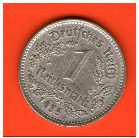 *** 1 Reichsmark 1935 A ***  KM 78 - 3er Reich / Third Reich - Niquel / Nickel  - ALEMANIA / DEUTSCHLAND / GERMANY - 1 Reichsmark