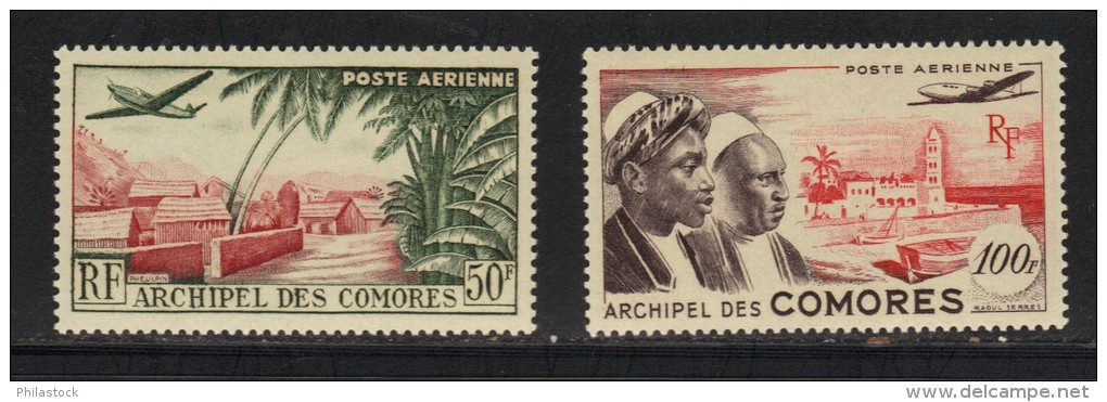 COMORES PA N° 1 & 2 * Charniéres Propres - Luftpost