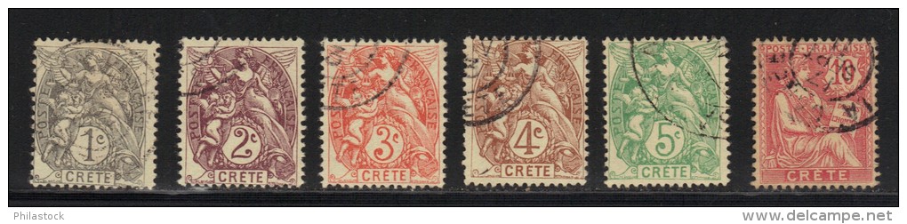 CRETE N° 1 à 6 Obl. - Used Stamps