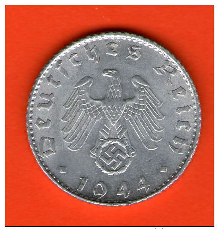 *** 50 Reichspfennig 1944 B ***  KM 96 - 3er Reich / Third Reich - Alu  - ALEMANIA / DEUTSCHLAND / GERMANY - 50 Reichspfennig