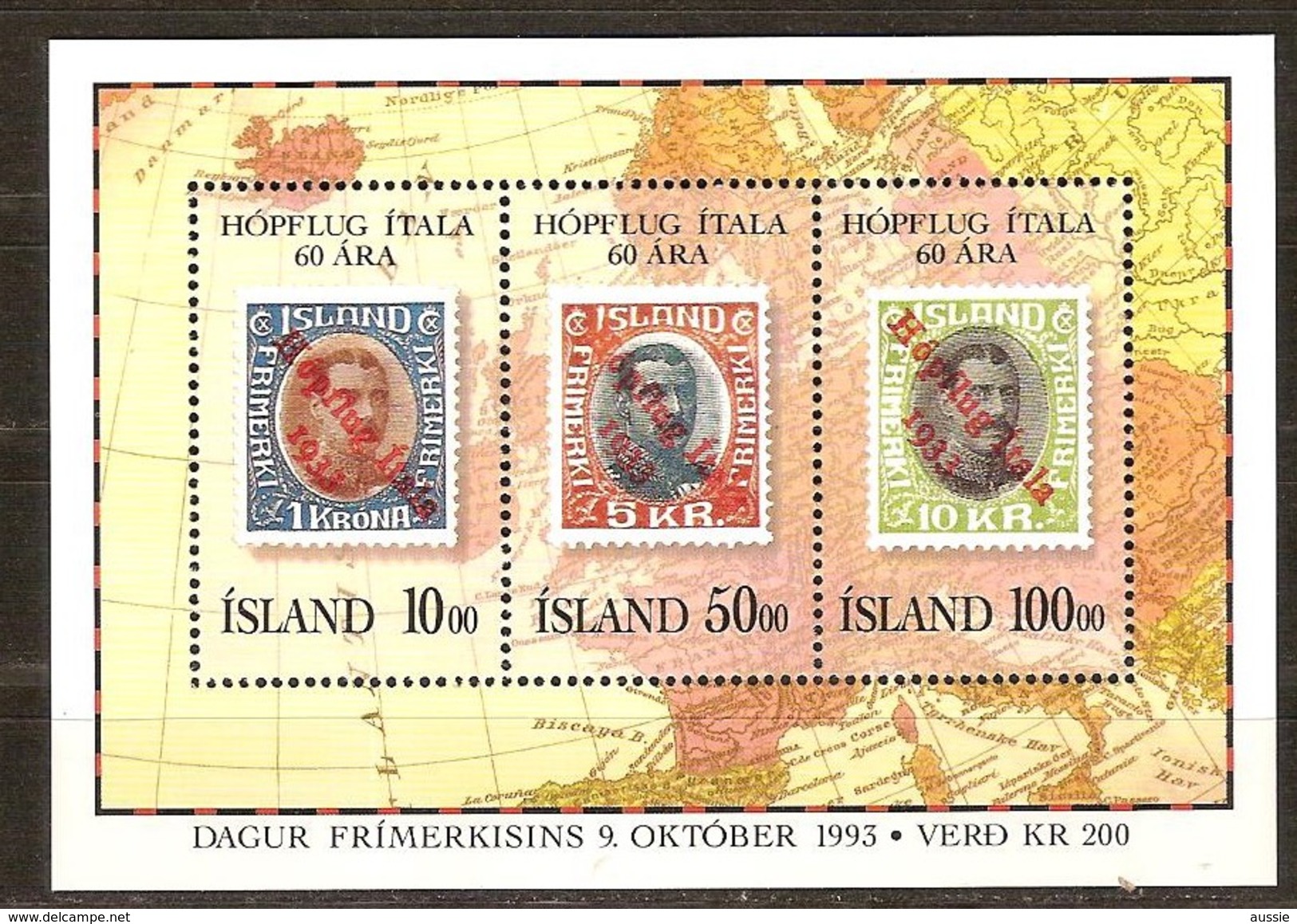 Ijsland Islande 1993 Yvertn° Bloc 14 *** MNH Cote 9 Euro Journée Du Timbre - Blocks & Sheetlets