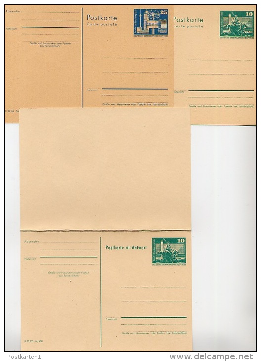 DDR  P79-81  Postkarten BAUWERKE 1. Ausgabe ** 1973-78  Kat. 6,35 € - Cartes Postales - Neuves