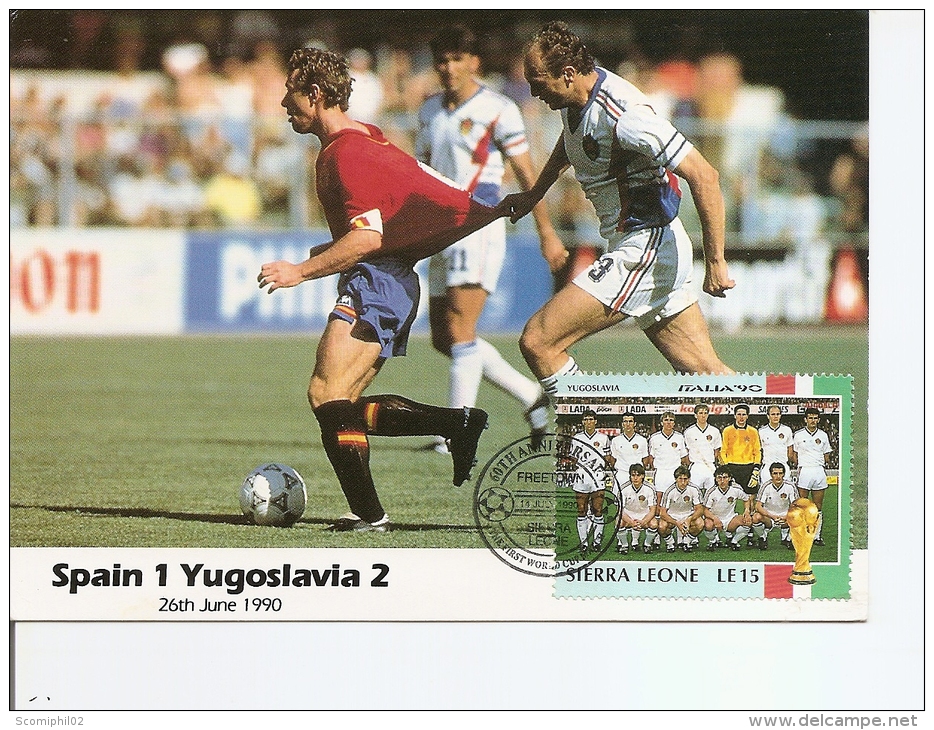 Coupe Du Monde En Italie -1990 ( Carte Commémorative De Sierra Léone à Voir) - 1990 – Italien