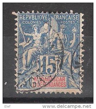 Madagascar, 1896, Type Groupe, Yvert N° 33, 15 C Bleu , TB, Cote 1,70 Euros - Oblitérés