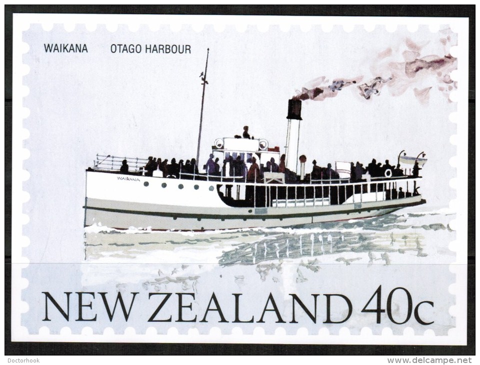 NEW ZEALAND    40 Cents UNUSED POSTAL CARD "Ship WAIKANA---Otago Harbour" - Neuseeland