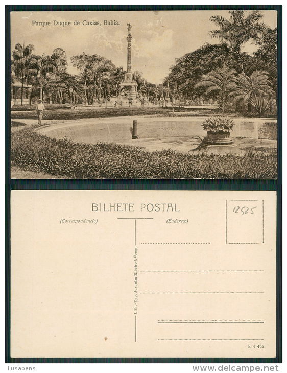 OF [ 12525] - BRASIL - BRAZIL - SALVADOR - BAHIA - PARQUE DUQUE DE CAXIAS  - EDIÇÃO LITHO TYP JOAQUIM RIBEIRO &amp; COMP - Salvador De Bahia