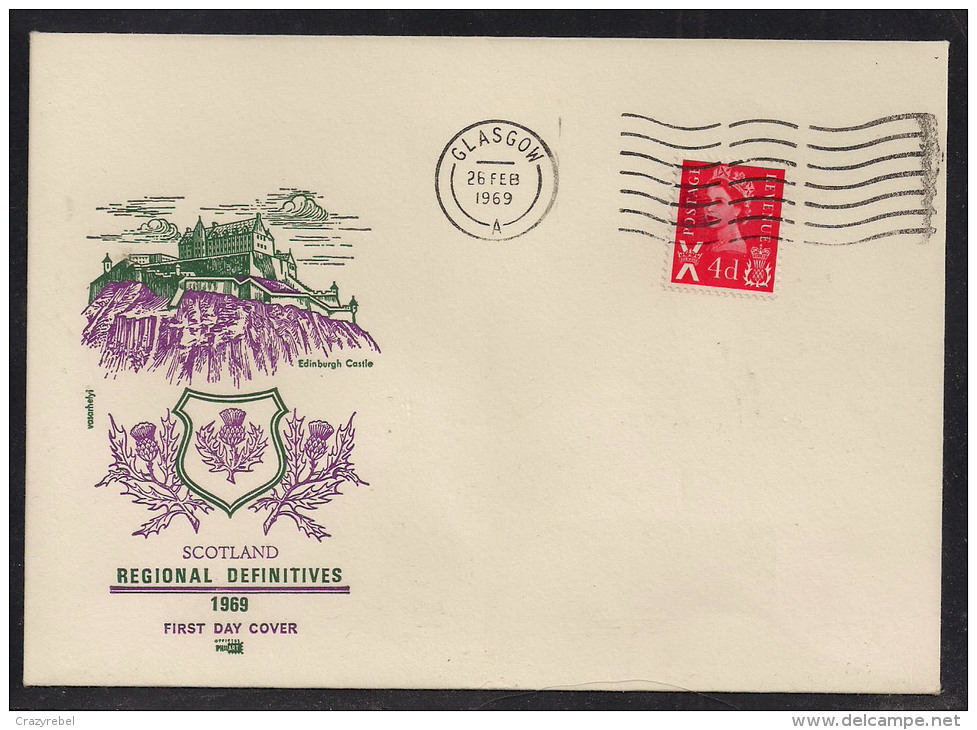 Scotland 1969 FDC  4d Brt Vermilion 26/2/69.......( B535 ) - Scotland