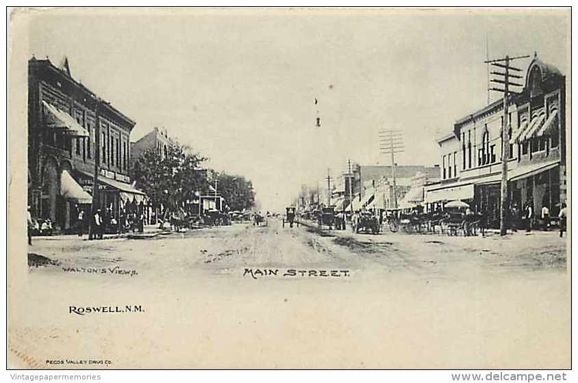 204003-New Mexico, Roswell, Main Street, Business Section, Walton´s Views By Albertype - Roswell