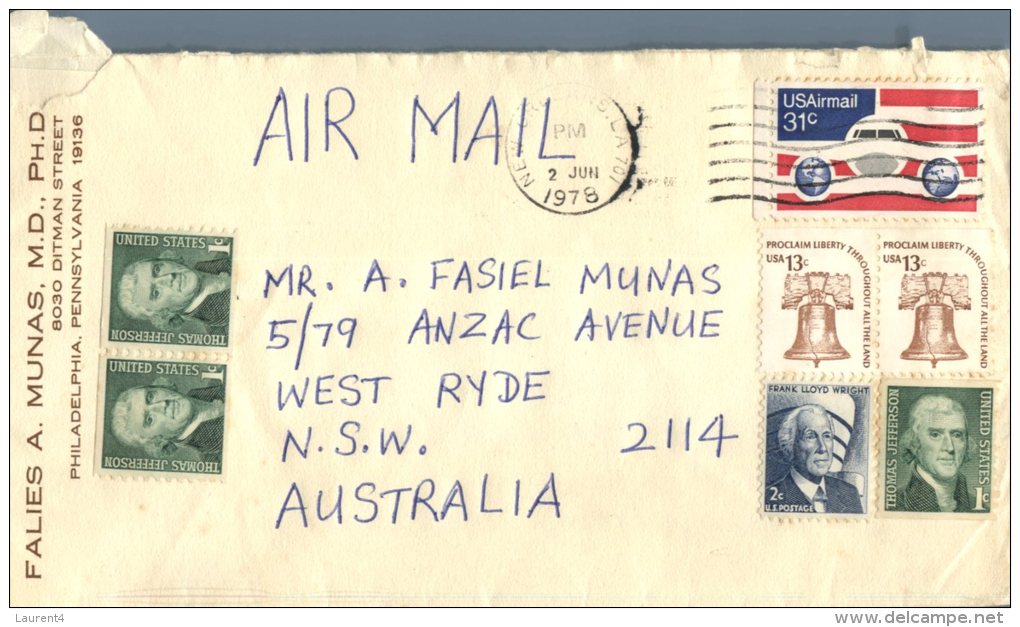 (517) USA Cover Posted To Australia - 1978 - - Other & Unclassified