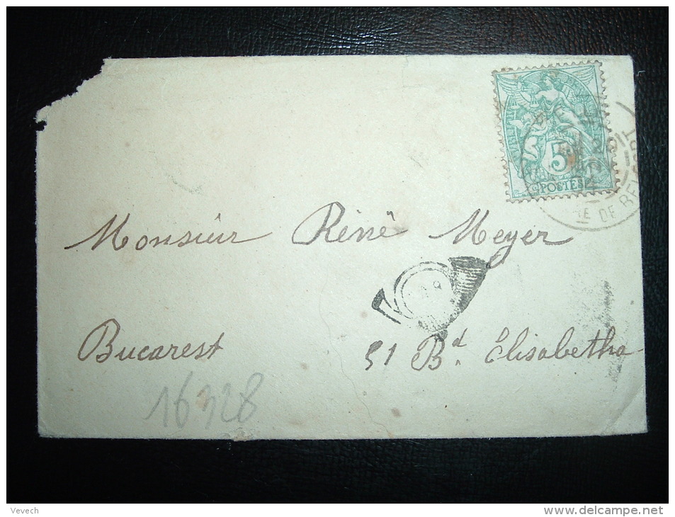 LETTRE MIGNONNETTE POUR LA BULGARIE TP BLANC 5C OBL. 20 JANV 04 DELLE (90 TERRITOIRE DE BELFORT) - 1900-29 Blanc