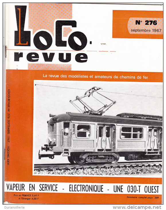 Loco Revue 276 Sept 1967 Jouef 030-T Ouest, Chemin De Fer Meyzieu, Transistors - Français