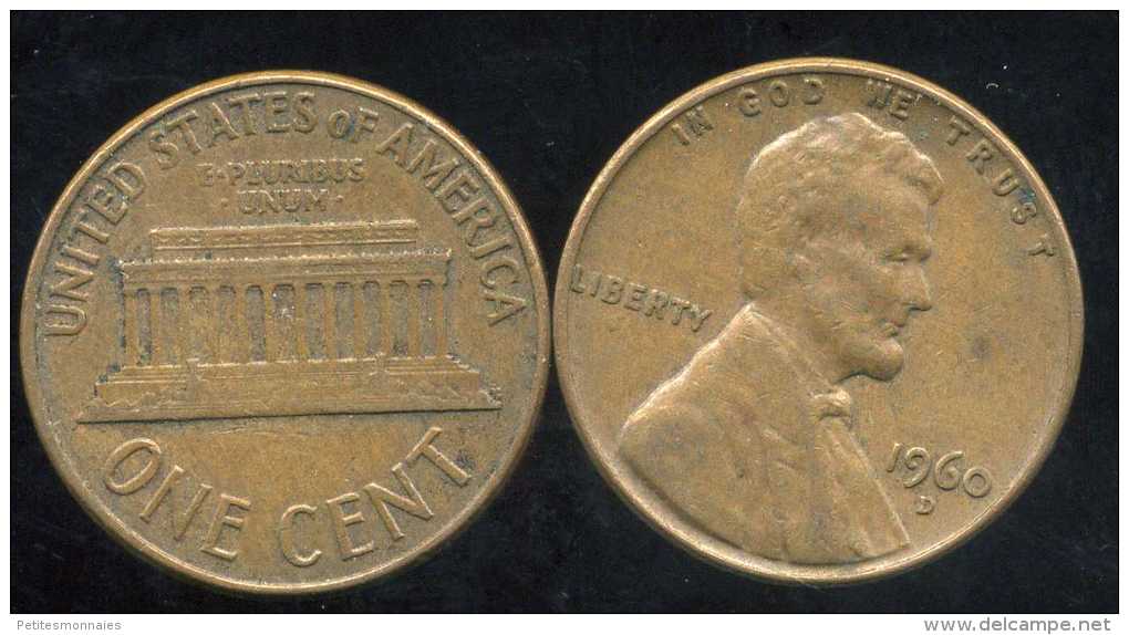 UNITED STATES - USA - ONE CENT 1960 D  - LINCOLN - 1909-1958: Lincoln, Wheat Ears Reverse