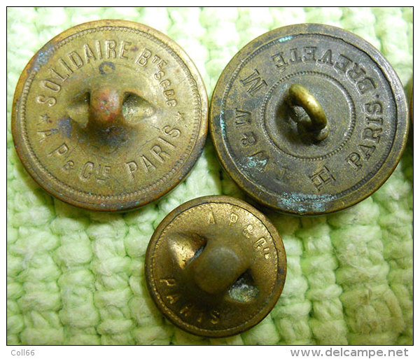 Lot 9 Boutons Anciens Ancre Marine Diam 1,8 Cm -0,8cm A.P &amp; Cie Paris TW&amp;W Cu Ou Bz Port Inclus Pour Europe Voir - Buttons