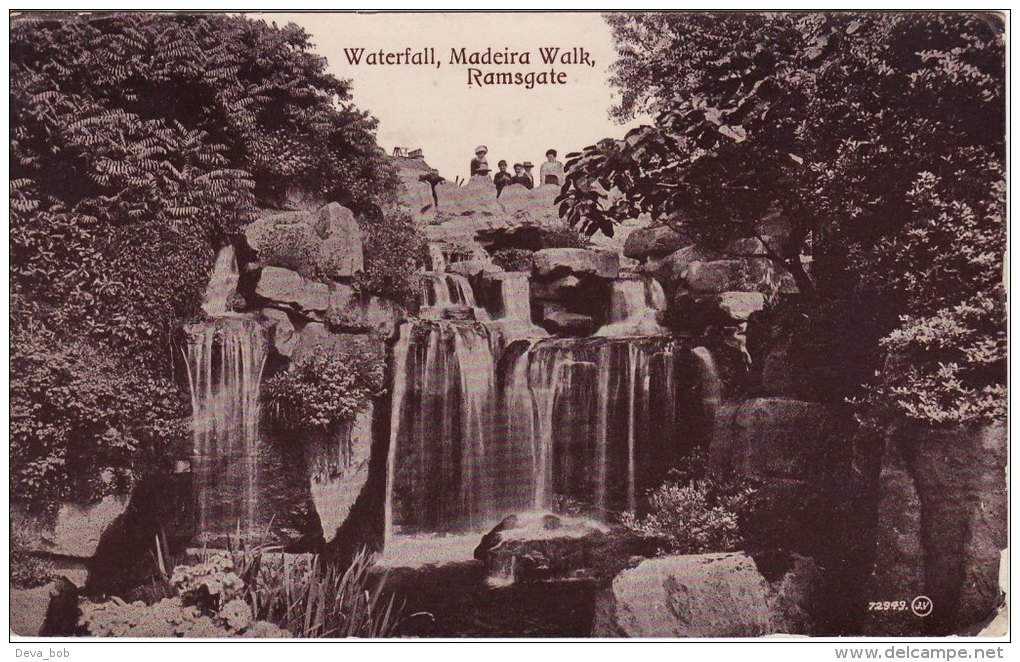 Sepia Postcard Waterfall Madeira Walk RAMSGATE Kent 1922 Valentine's Series - Ramsgate