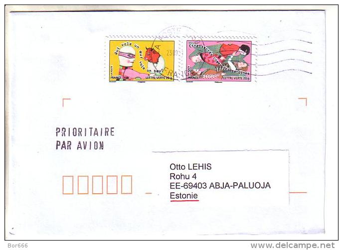 GOOD FRANCE Postal Cover To ESTONIA 2013 - Good Stamped: Fish ; Animal - Covers & Documents