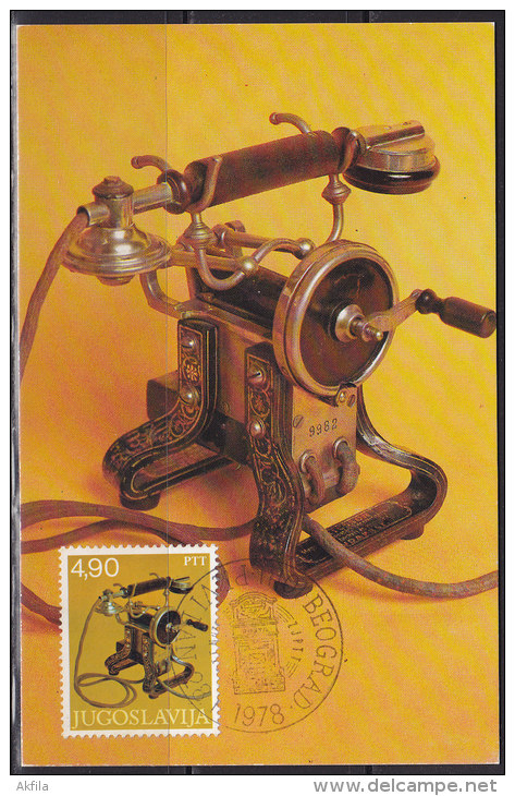 2236. Yugoslavia, 1978, Telephone, CM - Cartoline Maximum