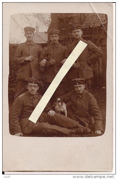 St Quentin Aisne Groupe Allemand Avec Mascotte Carte Photo Allemande Poilus 1914-1918 14-18 Ww1 WWI 1.wk - War, Military