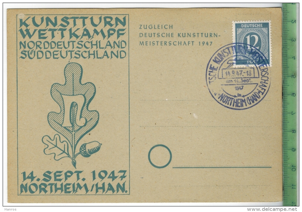 Northeim/Han.Kunstturn-Wettkampf, 14. Sept. 1947   Verlag:,  POSTKARTE Erhaltung: I-II,  Karte Wird In Klarsichthülle Ve - Northeim