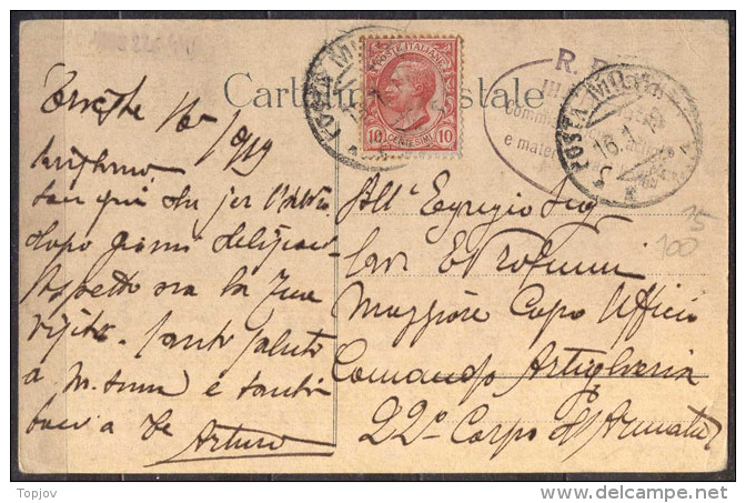 ITALIA -TRIESTE - POSTA MILITARA - R. POSTE III ARMATE - On Cartolina .. VOCE DEL FIUMANI Admir.RAINER   - 16. 1. 1919. - Venezia Giulia