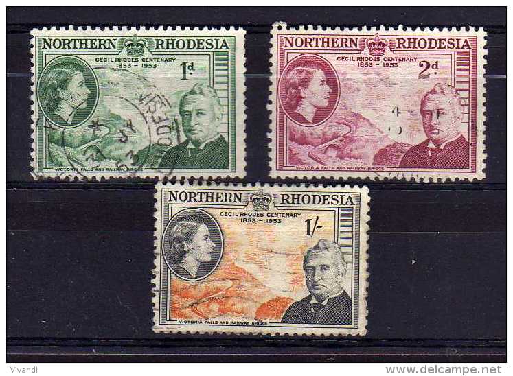 Northern Rhodesia - 1953 - Cecil Rhodes Birth Centenary (Part Set) - Used - Rhodésie Du Nord (...-1963)