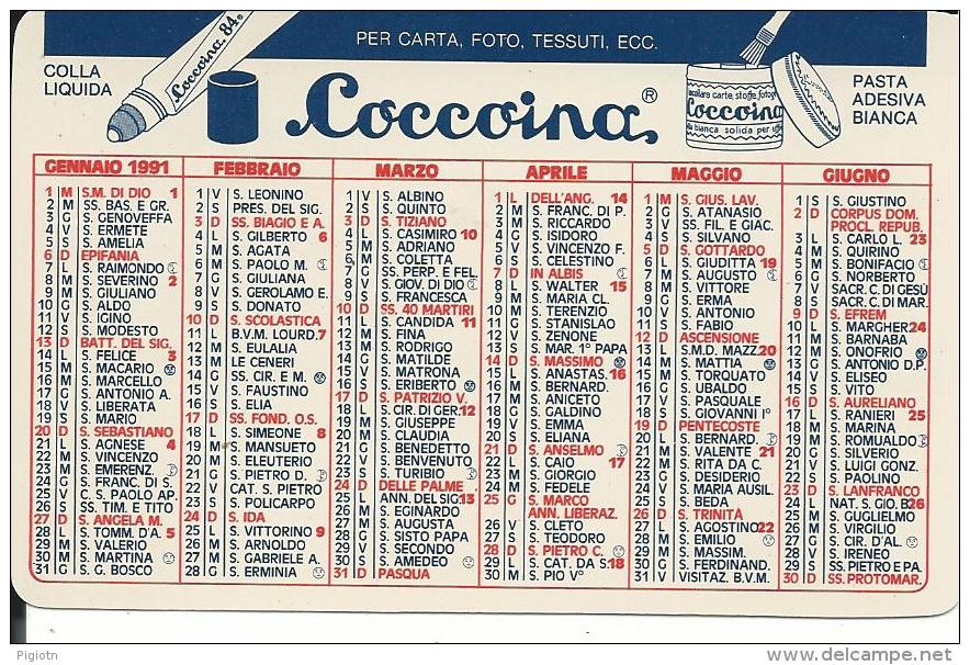 CAL290 - CALENDARIETTO 1991 - COCCOINA - Formato Piccolo : 1991-00