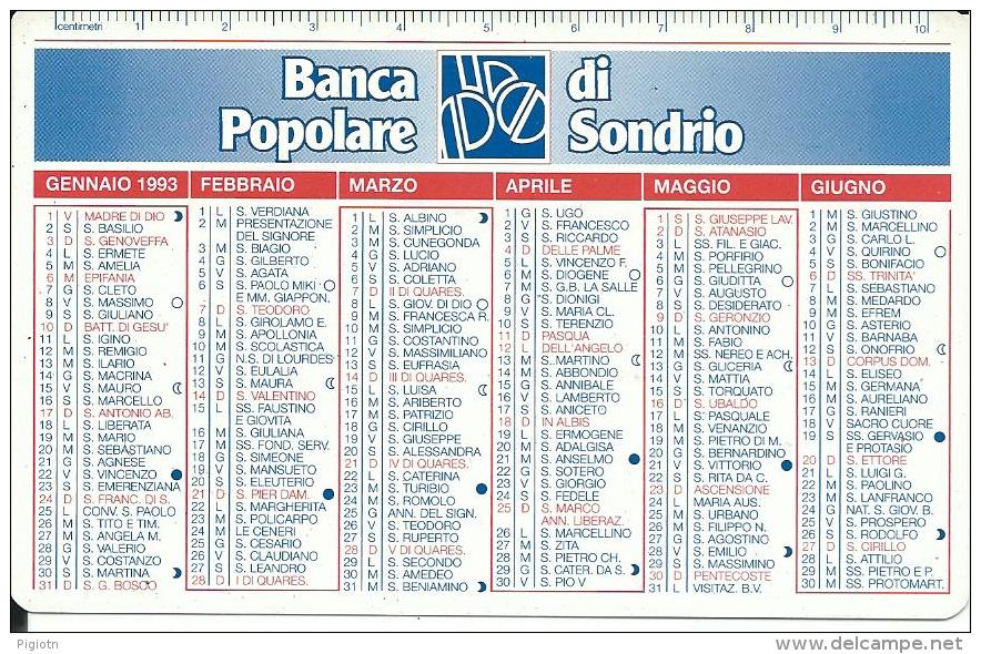 CAL321 - CALENDARIETTO 1993 - BANCA POPOLARE DI SONDRIO - Formato Piccolo : 1991-00