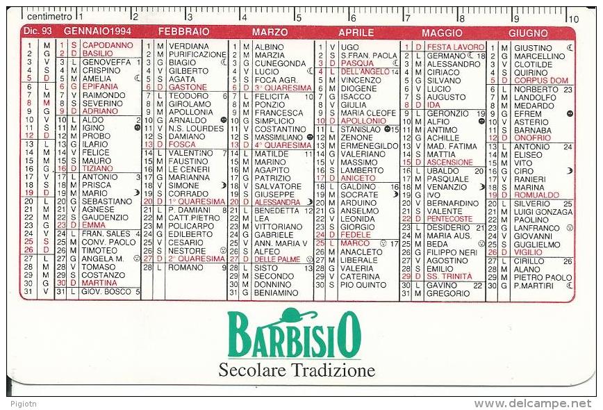 CAL334 - CALENDARIETTO 1994 - BARBISIO - Formato Piccolo : 1991-00