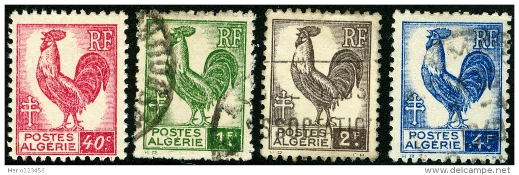 ALGERIA, COLONIA FRANCESE, FRENCH COLONY, 1944, FRANCOBOLLI NUOVI (MLH*) E USATI, 174,177,181,184 - Neufs
