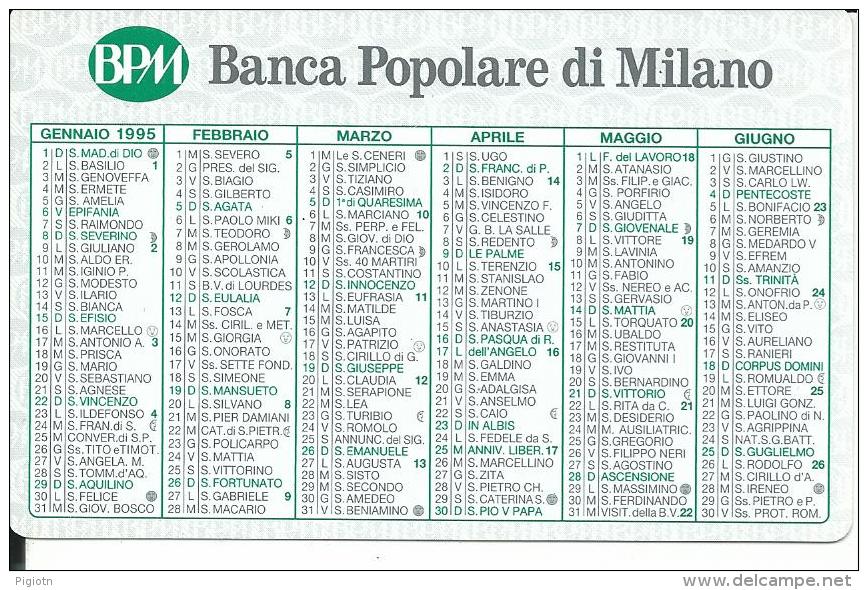 CAL351 - CALENDARIETTO 1995 - BANCA POPOLARE DI MILANO - Formato Piccolo : 1991-00