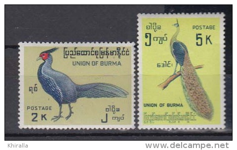 BIRMANIE            1964            N°     100 / 101            COTE         36 € 00        ( 405 ) - Myanmar (Birma 1948-...)