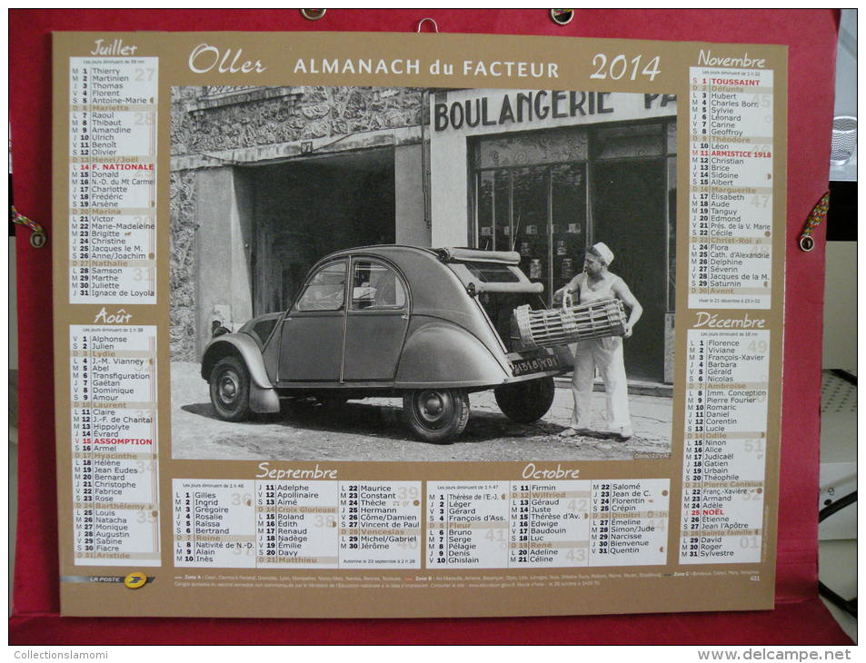 Calendrier Du Facteur, Renault 4L & Citroën 2CV - Oller - 2014 - - Grand Format : 2001-...