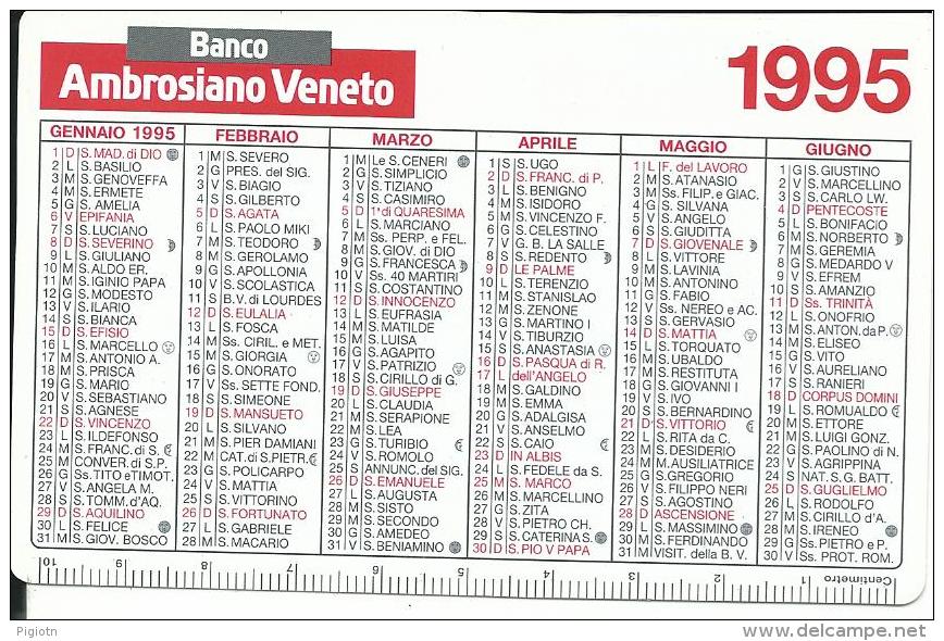 CAL355 - CALENDARIETTO 1995 - BANCO AMBROSIANO VENETO - Formato Piccolo : 1991-00