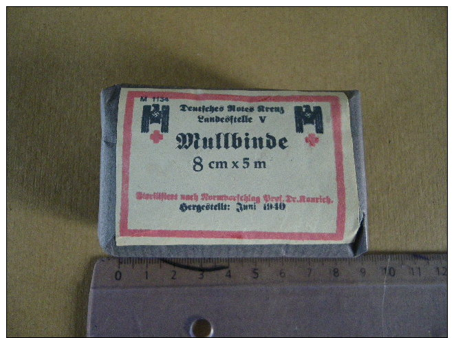 Mullbinde Landesstelle V  8cmX(M Juin 1940 Allemand (gris) - Equipement