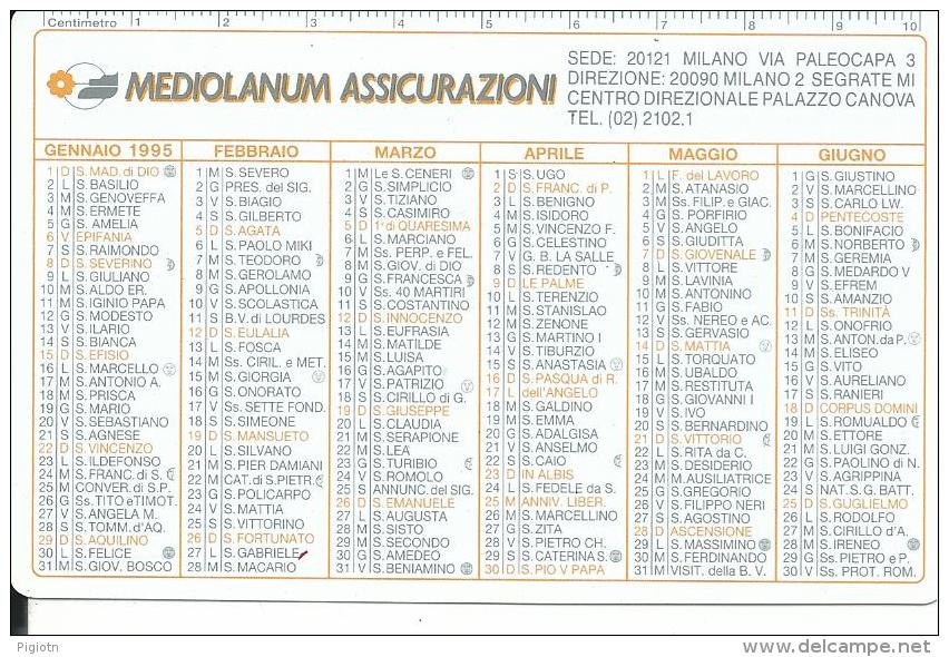 CAL362 - CALENDARIETTO 1995 - MEDIOLANUM ASSICURAZIONI - Formato Piccolo : 1991-00