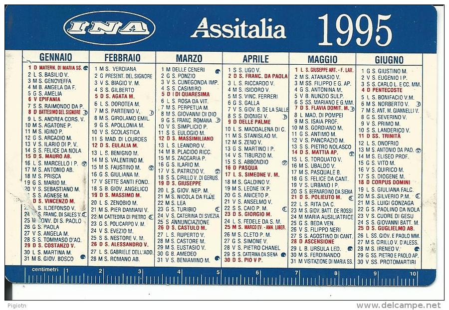 CAL366 - CALENDARIETTO 1995 - INA ASSITALIA - Formato Piccolo : 1991-00