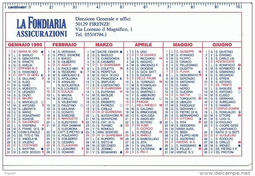 CAL371 - CALENDARIETTO 1995 - LA FONDIARIA ASSICURAZIONI - Formato Piccolo : 1991-00